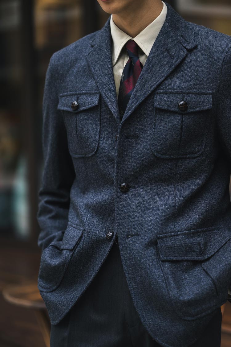 Herringbone Multi-Pocket Jacket