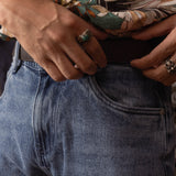 Light Blue Retro Jeans Men's Summer Thin Denim Trousers
