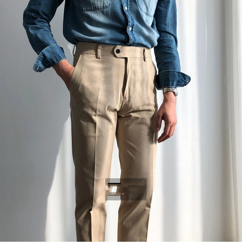 Classic Double Pleated Casual Pants