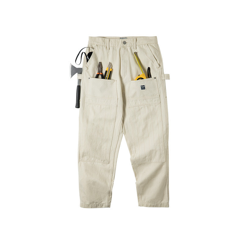 Beige Multi-Pocket Pants