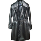 Mid-length Leather Outline Leather Jacket Coat