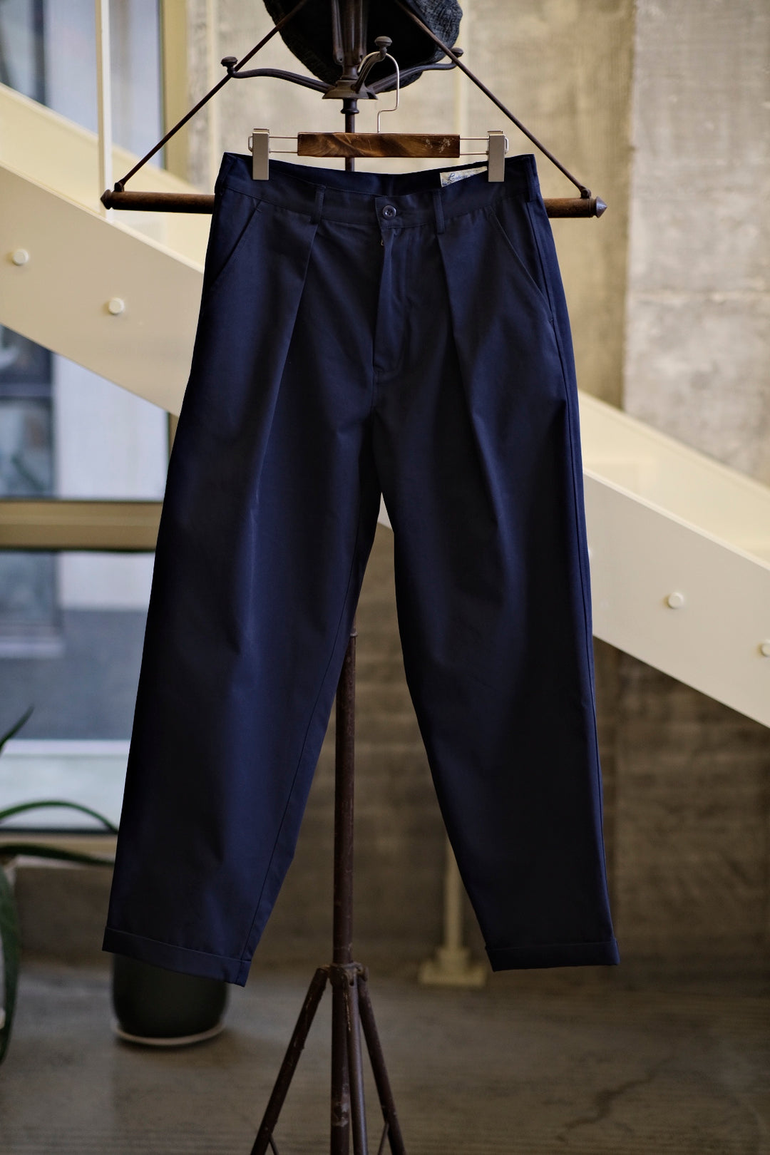 Double Pleated Micro Tapered Trousers