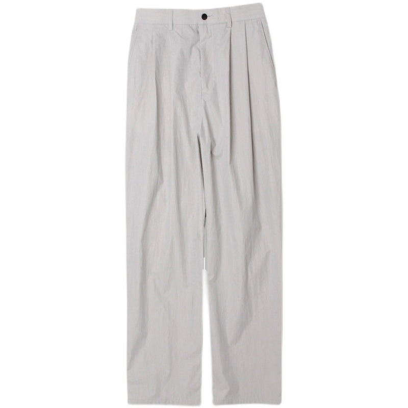 Wide-Leg Pleated Trousers