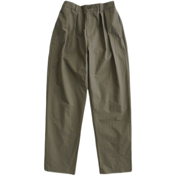 Straight Solid Cotton Pants