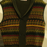 Wool Jacquard Lapel Vest Sweater
