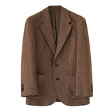 Winter Tweed Houndstooth Plaid Slim Fit Suit