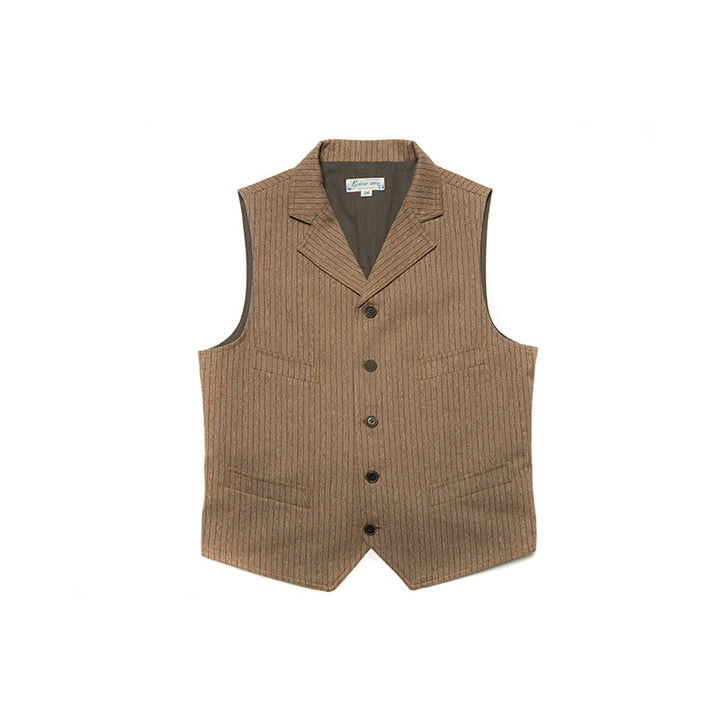 Brown Striped Classic Vest