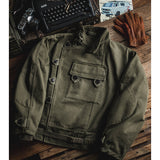 Detachable Beaded Army Green Japanese Jacket