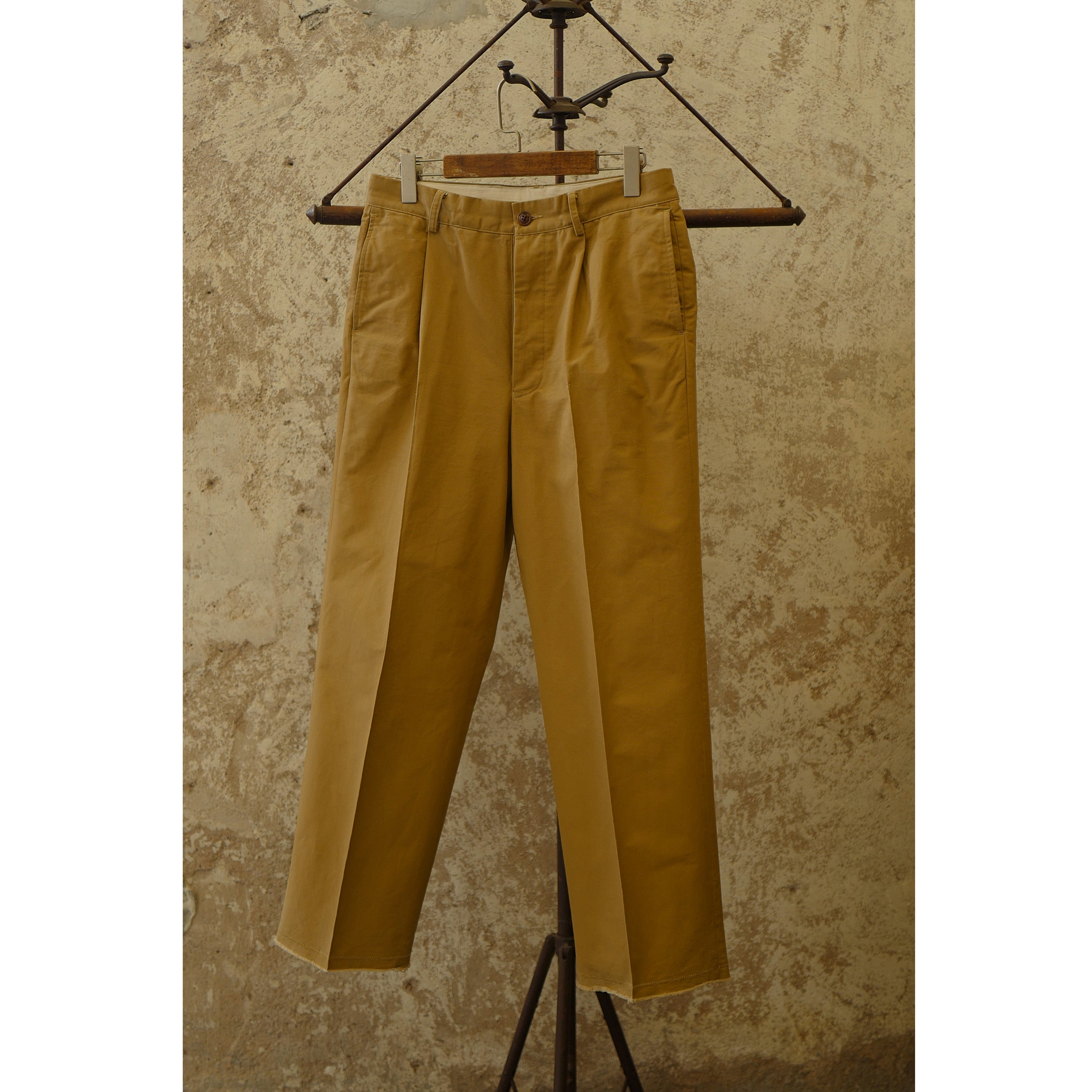 High-waist Wide Leg Chino Trousers With Sewing Fixed Line