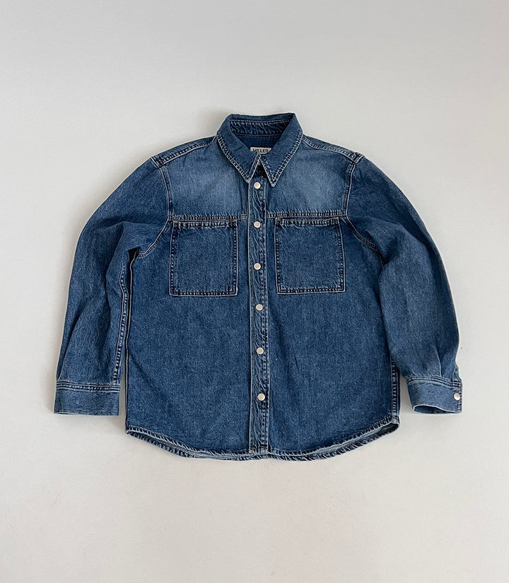 Pointed Collar Denim Shirt