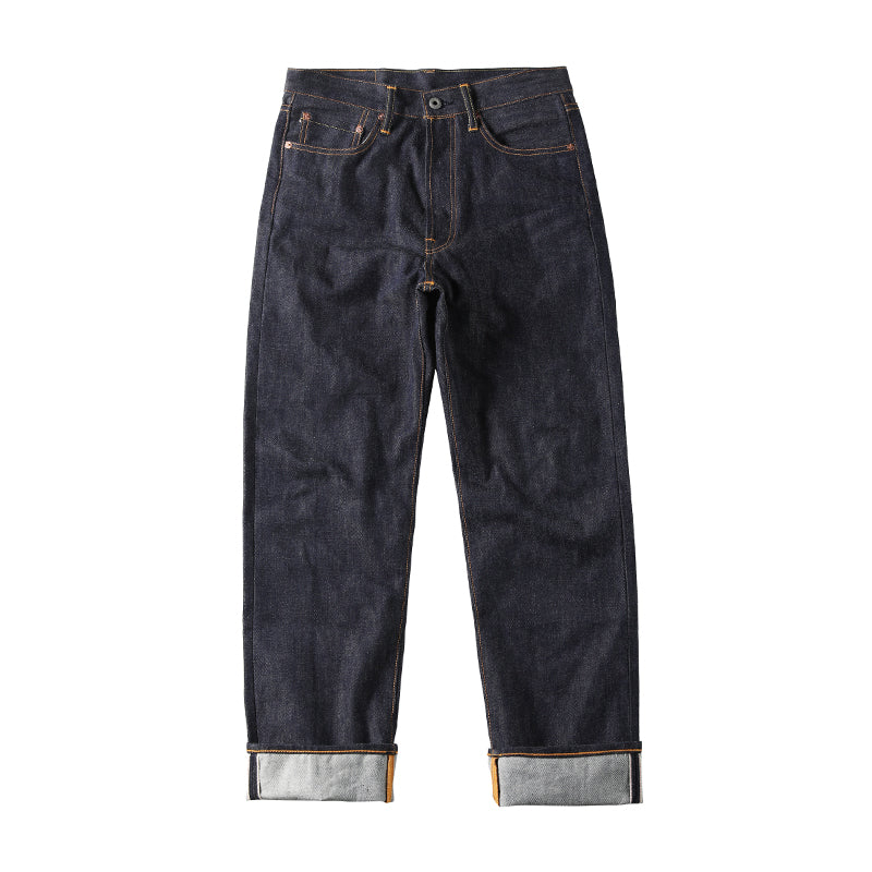 Raw Cow Red Ear Denim Spring Style Hongfeng Loose Straight Jeans