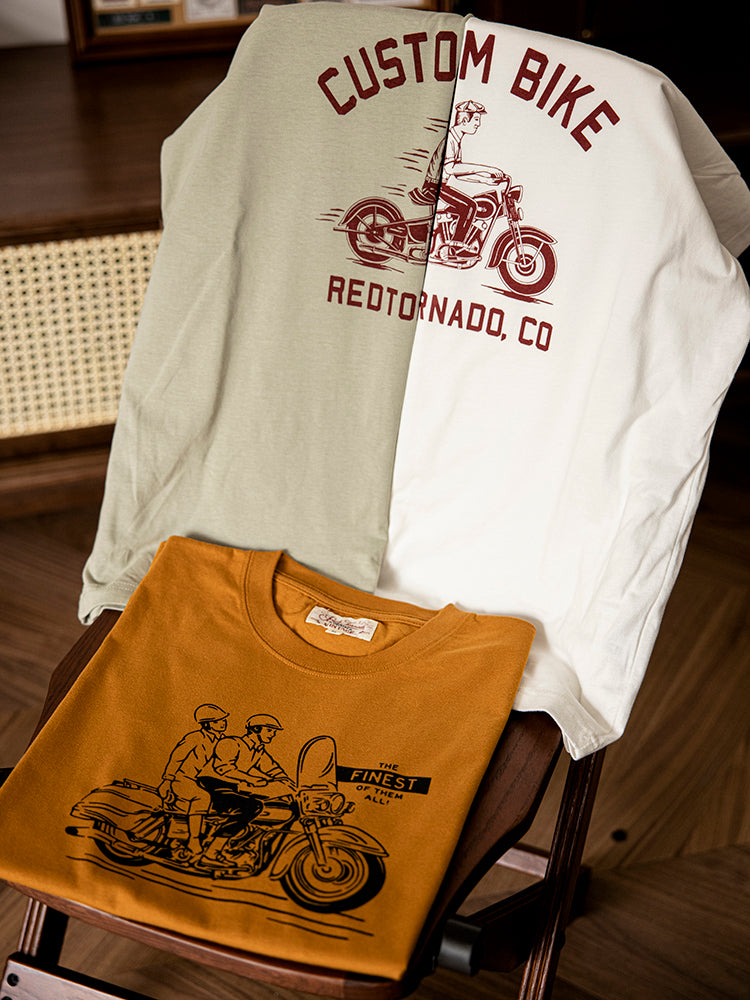 Motorcycle Print T-Shirt