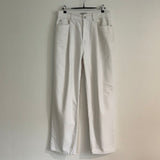 Black And White Single Pleat Loose Cotton Trousers