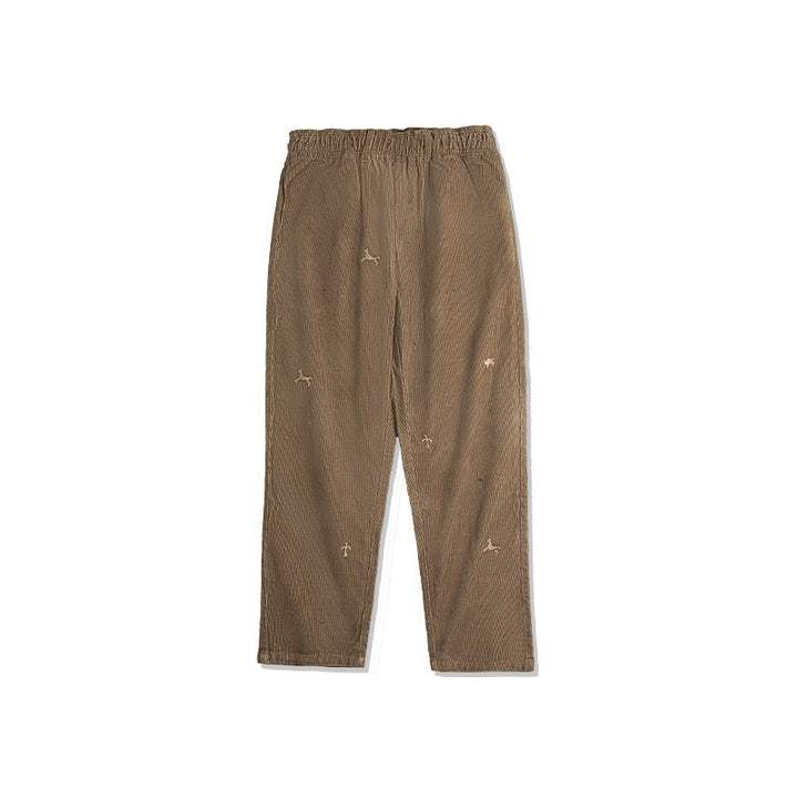 Embroidered Corduroy Trousers