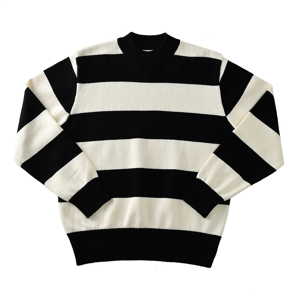 Striped High Collar Sweater