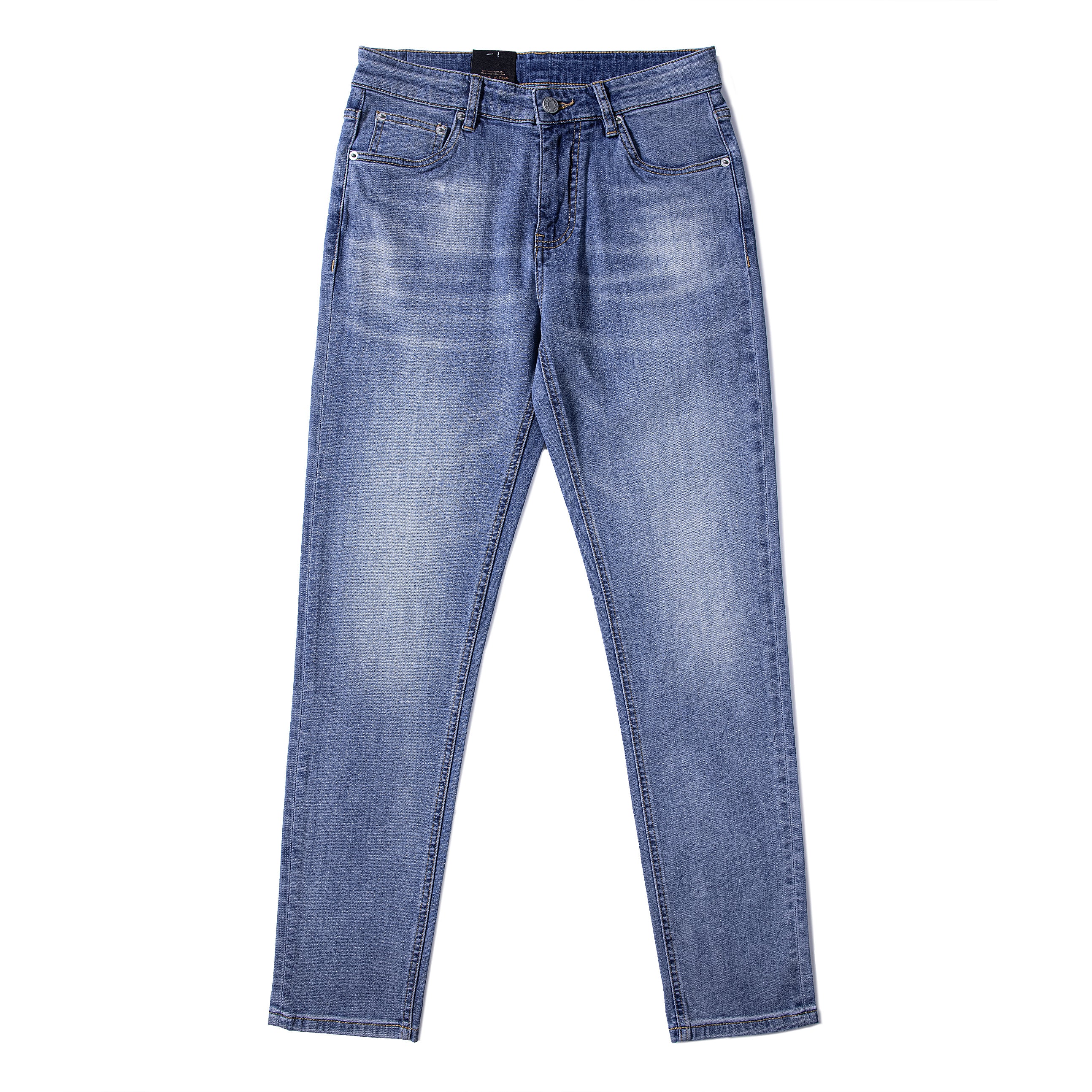 Light Blue Retro Skinny Jeans for Men - Trendy & Comfortable