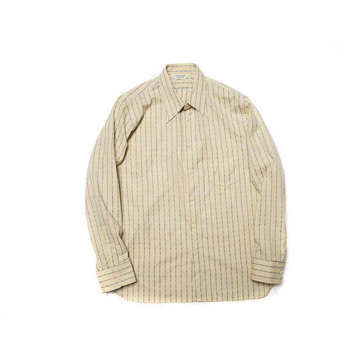 Beige Striped Jacquard Shirt