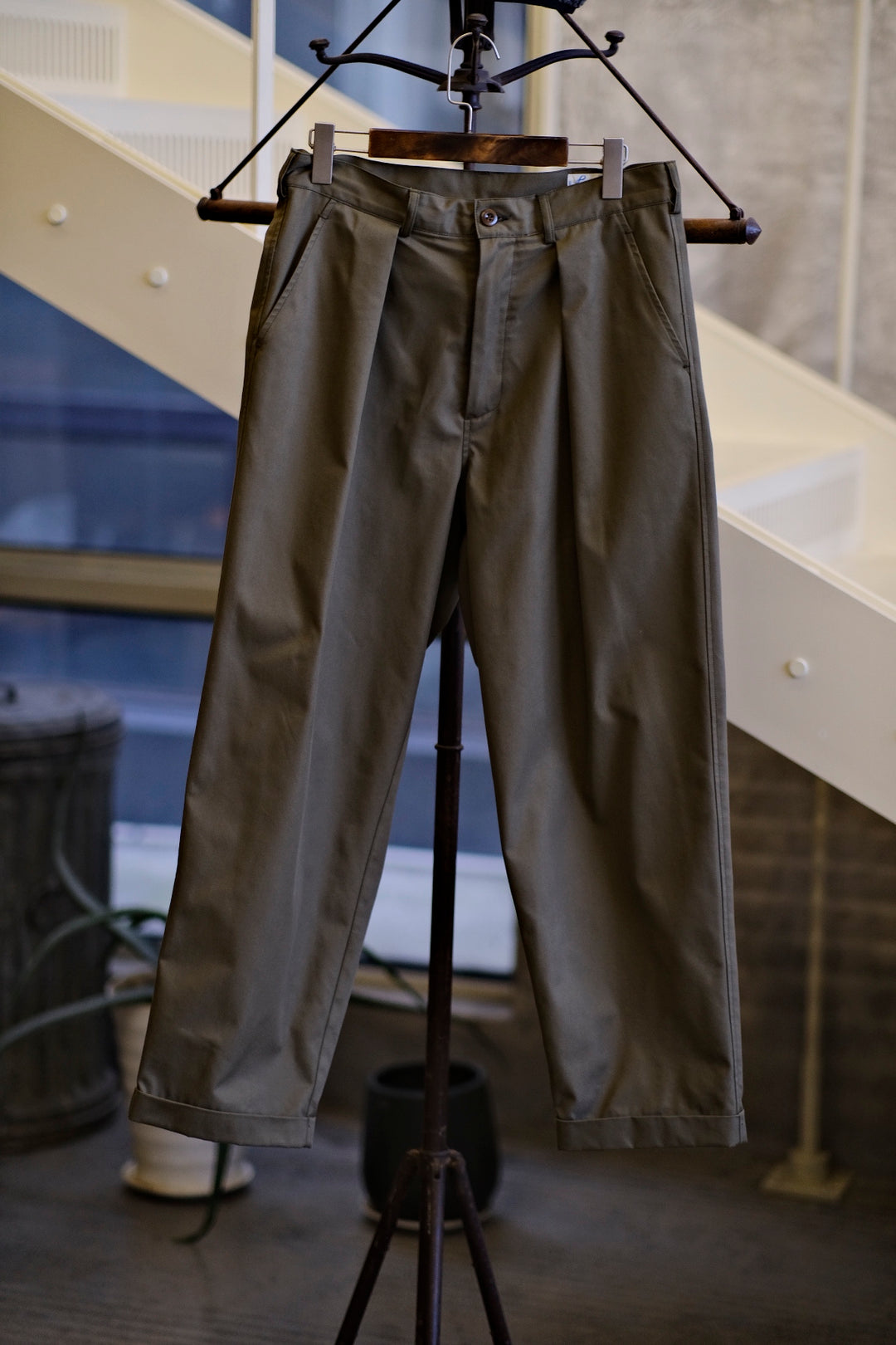 Double Pleated Micro Cone Trousers