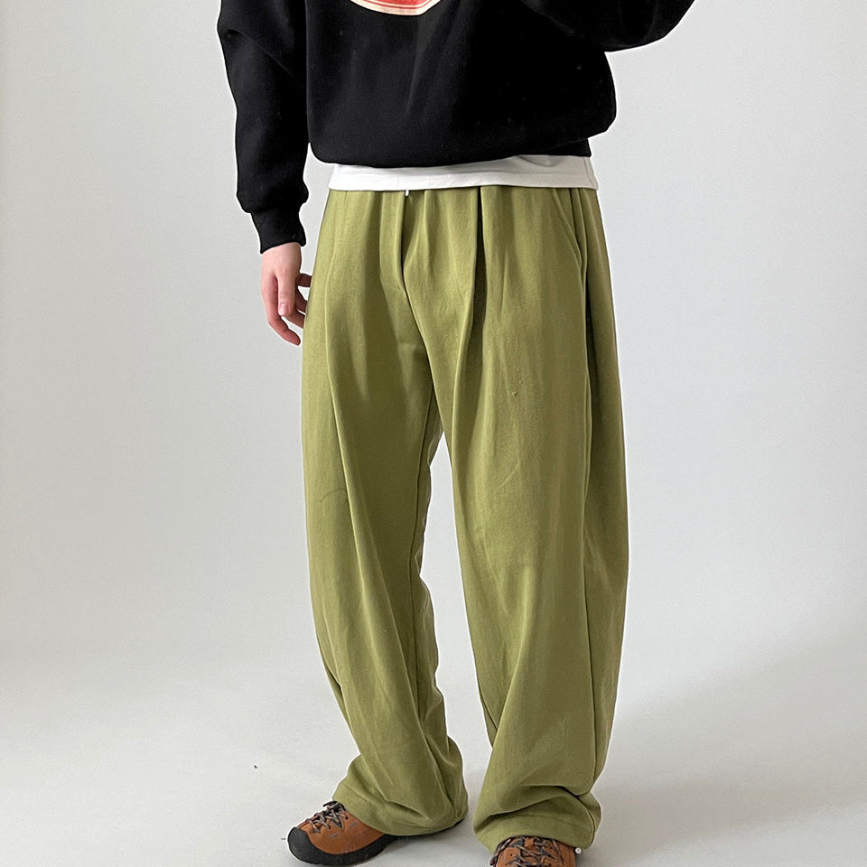 Niche Pleated Cotton Casual Sports Drawstring Trousers