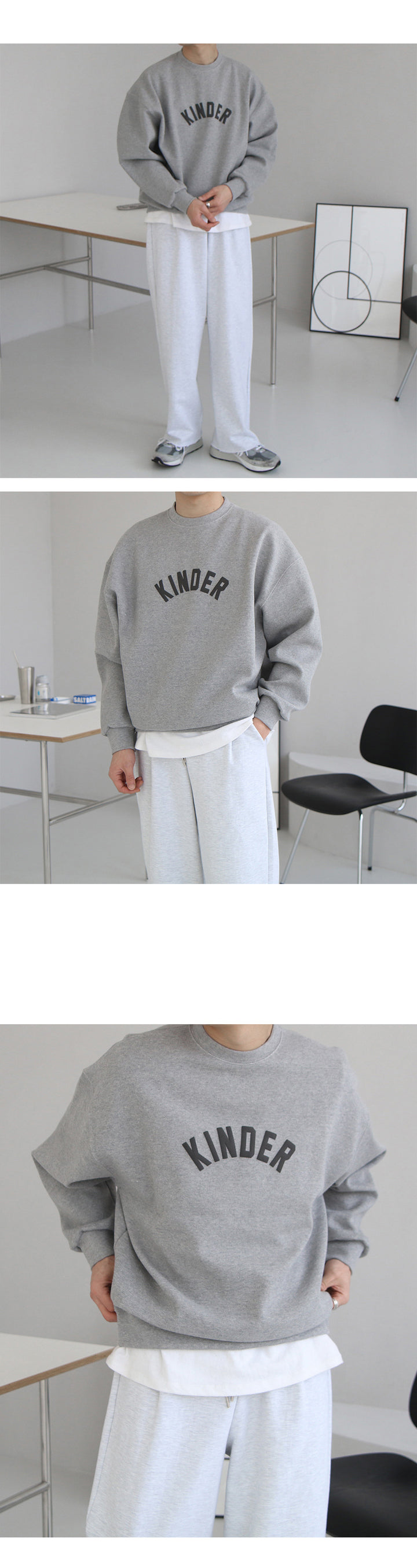 Loose Fit Small Letters Round Neck Autumn Winter Men's Sweater