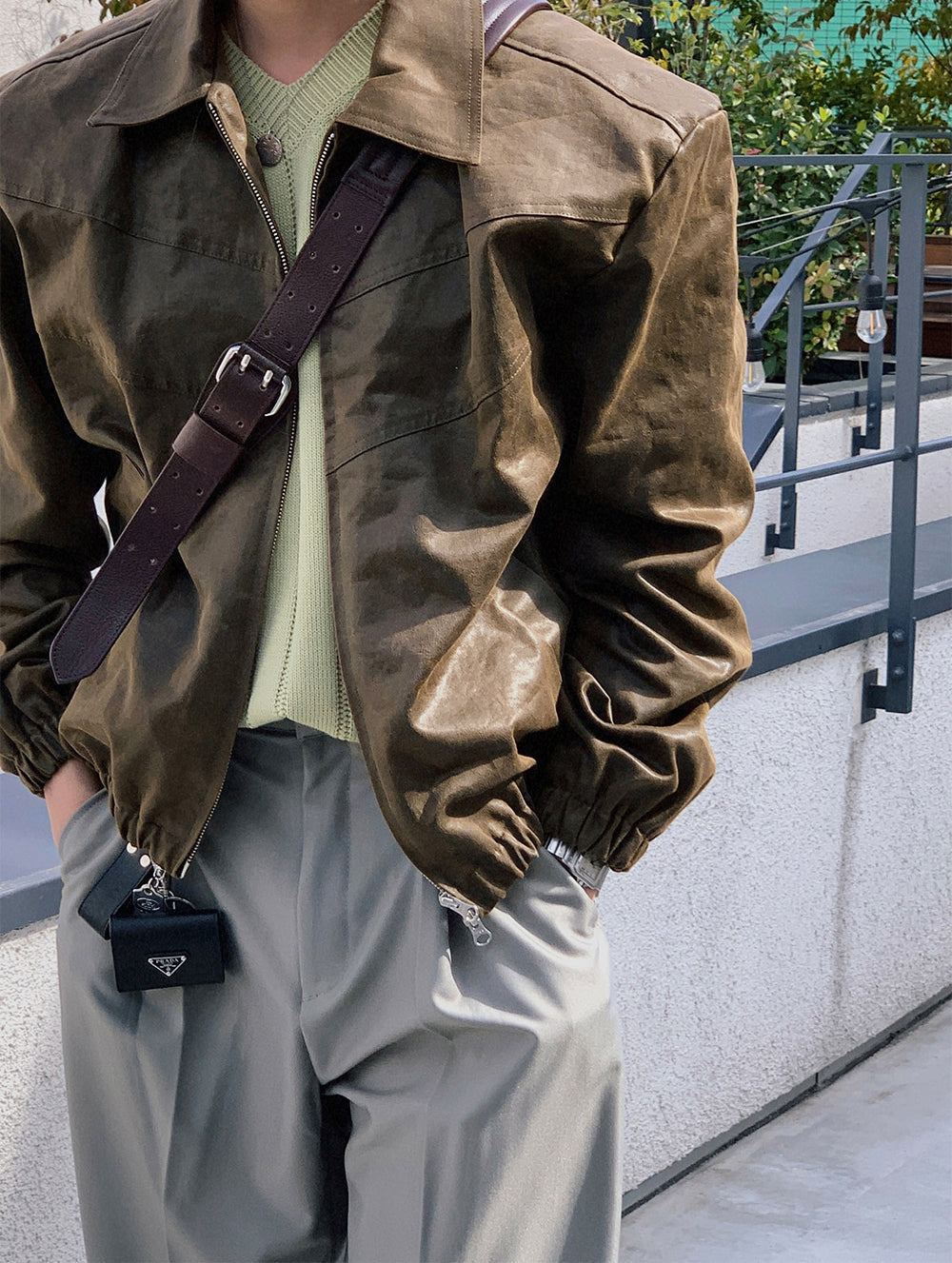 Retro Leather Zip Jacket