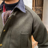 Multi-pocket Workwear Military British Tweed Wool Safari Jacket