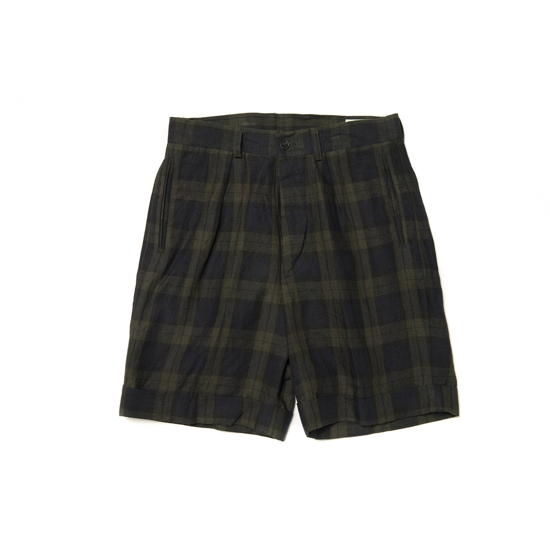 Plaid Linen Summer Shorts