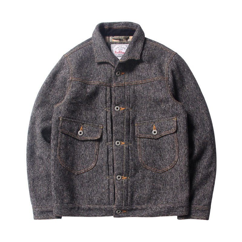 Heavy Thick Woolen Loose Wool Blended Tweed Jacket