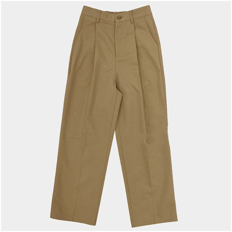 Vestito Semi-elastic Waist Single Pleated Casual Trousers