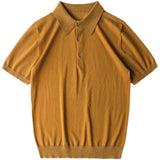 Retro Pointed Collar Long-staple Cotton Polo Shirt