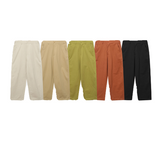 Cotton Semi-elastic Waist Chino Loose Retro Casual Trousers
