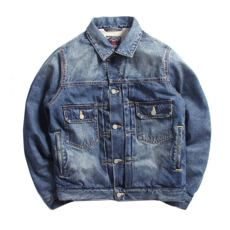 Red Wind Replica Loose Thick Cotton Washed Denim Jacket