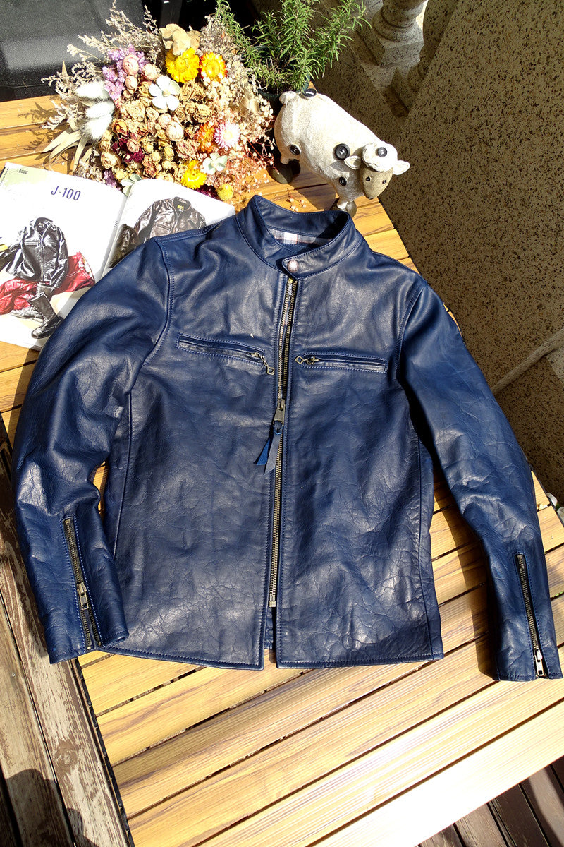 Indigo Leather Jacket