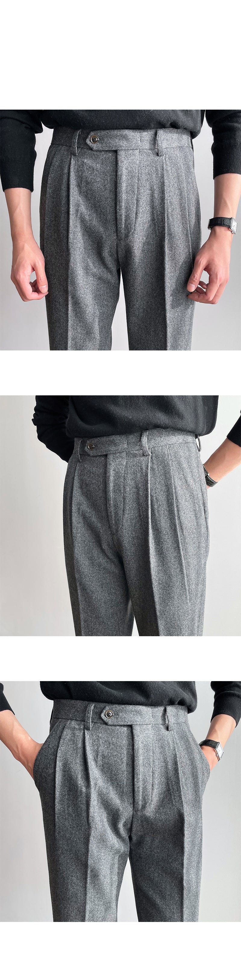 Herringbone Casual Trousers