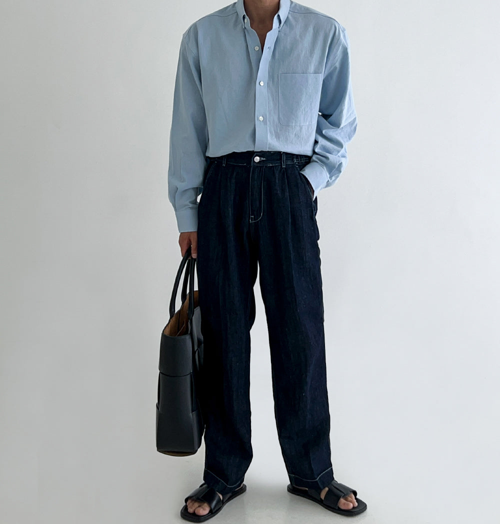 Thin Solid Linen Shirt