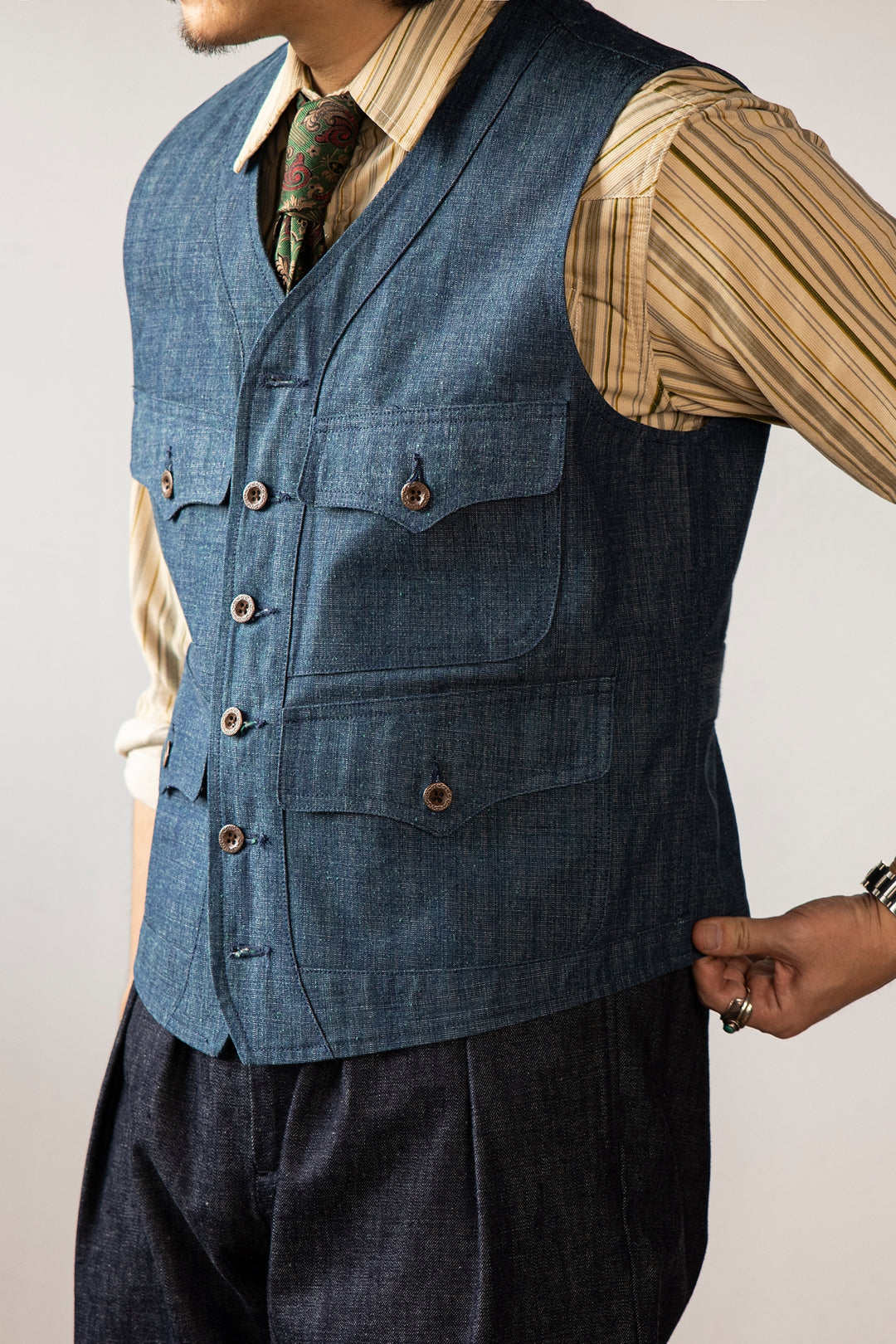 Multi-Bag Denim Vest