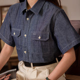 Western Cowboy Short-sleeved Loose Workwear Shirt