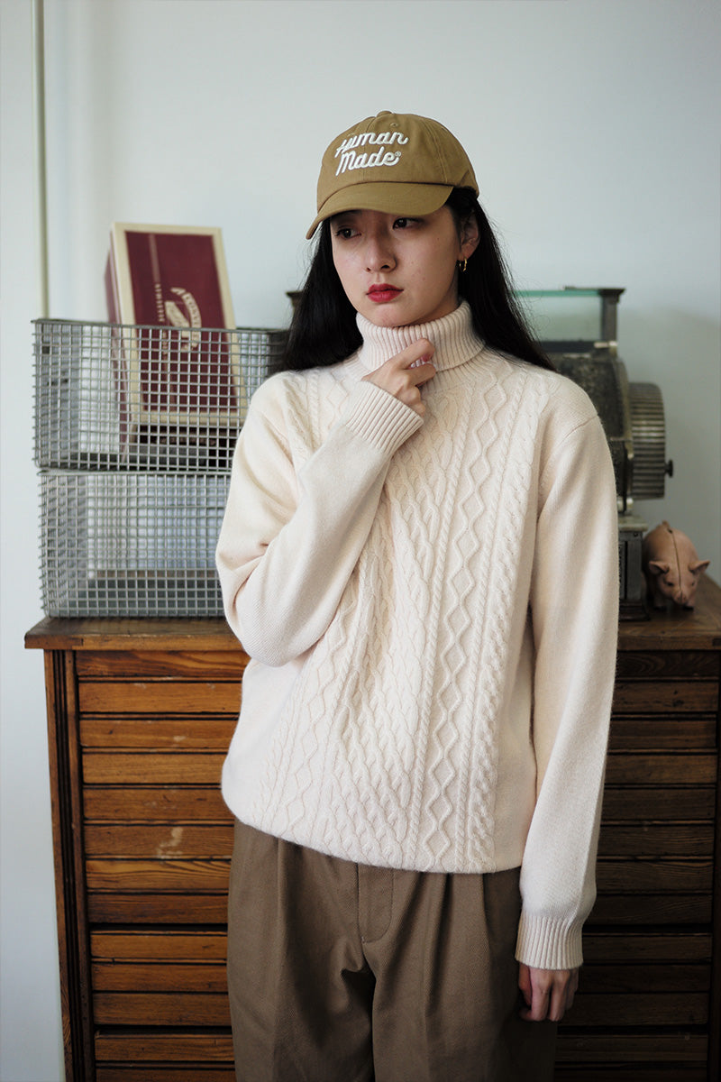 High-Necked Wool Pullover