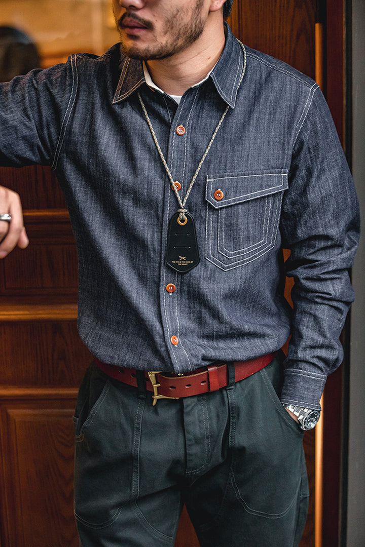 Layered Denim Shirt