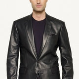 Yuppie Slim-fit Italian Sheepskin Jacket Men's Casual Leather Suit