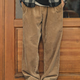 Wide-leg Mid-waist Corduroy Straight Trousers