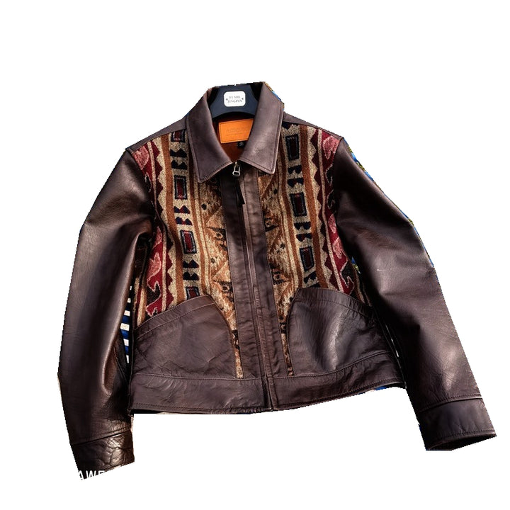 Stitching Cowhide Jacket