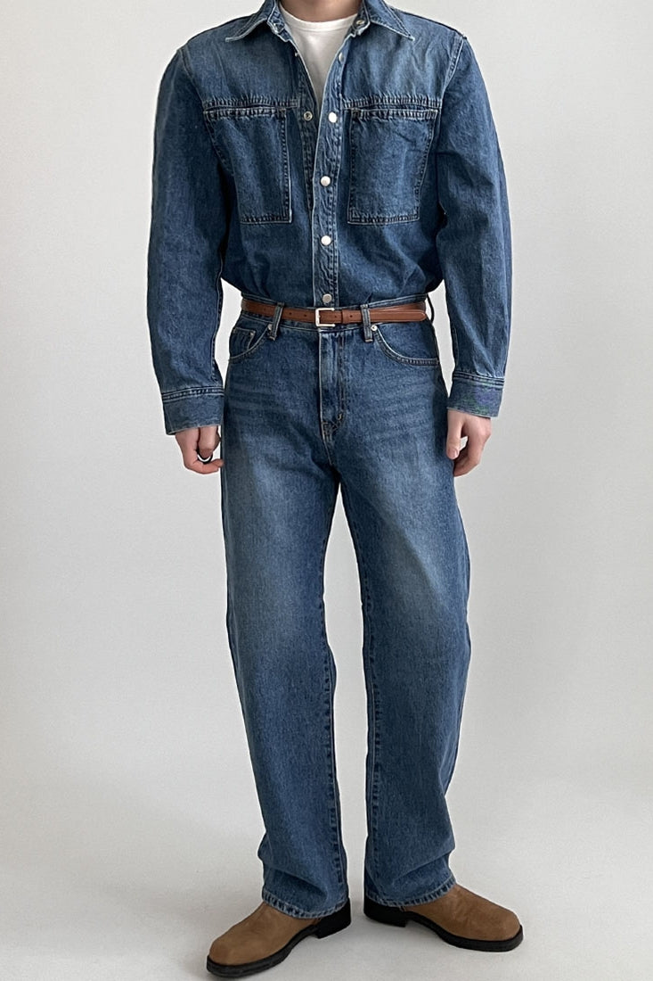 Casual Water-Washed Denim