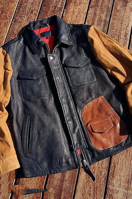 Velvet Lapel Motorcycle Jacket