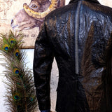 Dark Crinkle Western Leather Suit