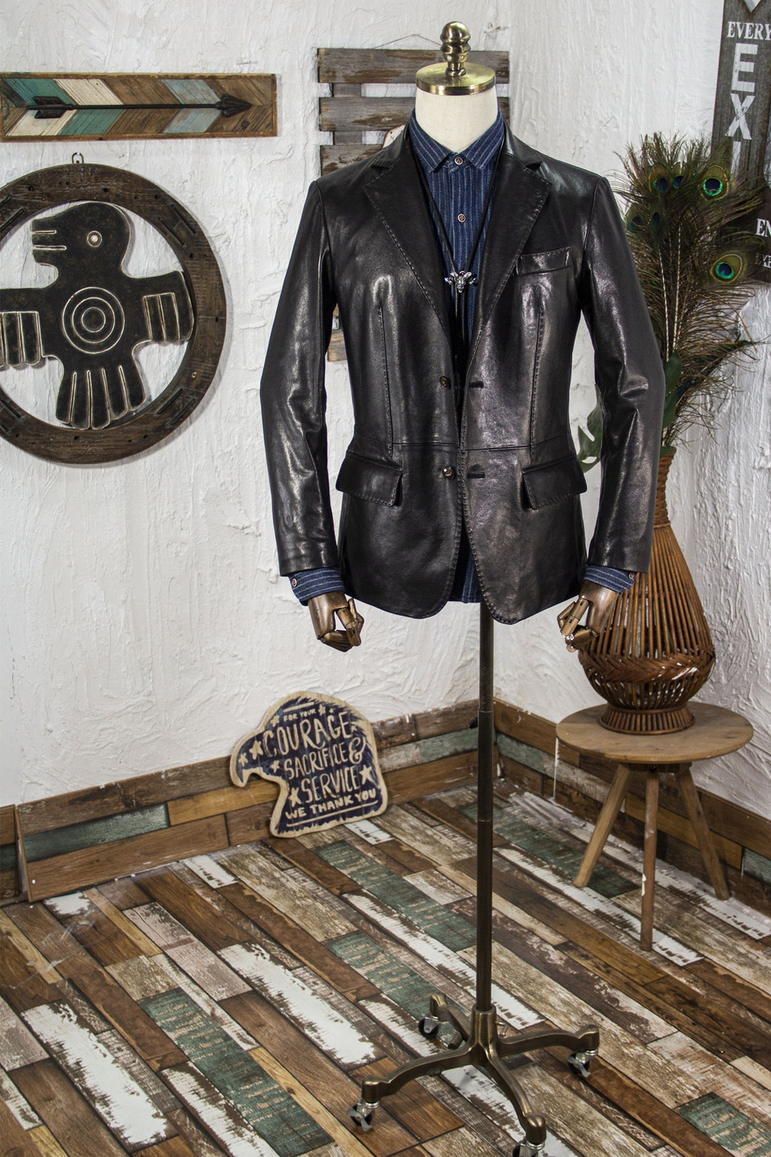 Authentic Hand Stitched Sheepskin Jacket Classic Leather Suit