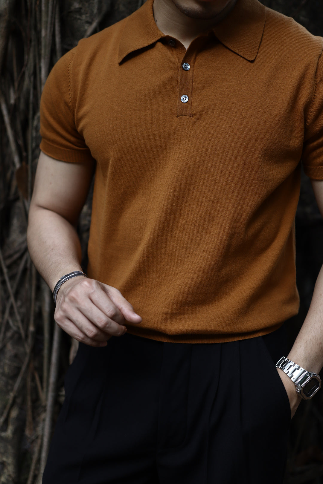 Lapel Polo Knitted Tee