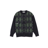 Korean Fashion Men's Rhombus Print Sweater Jacket