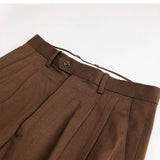 Casual Pants Classic Double Pleated Drape Wrinkle-free Trousers