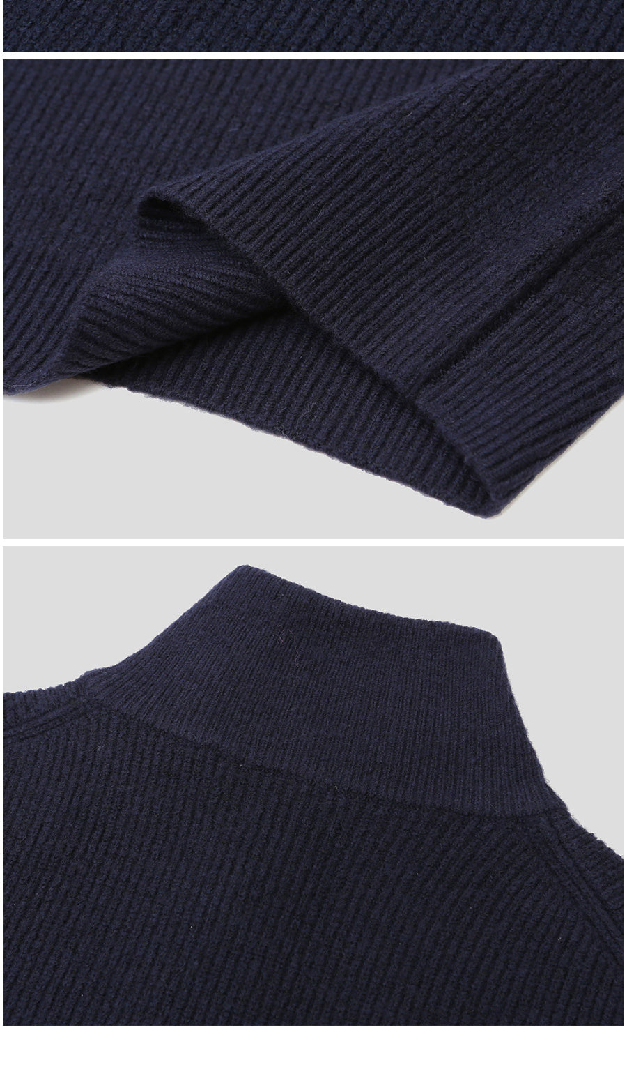 Zipper Cashmere Pullover